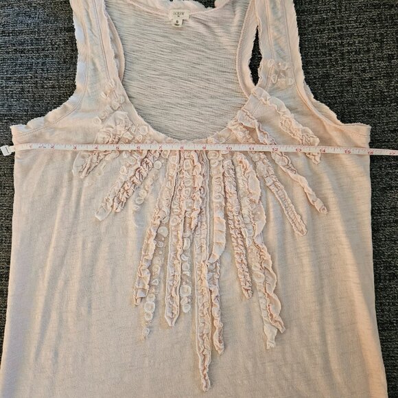 J. CREW Blush Pink Sleeveless Rushed Tank Top with Clear Sequins SIZE S - Picture 3 of 8